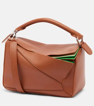 Loewe Puzzle Small Layered Top-handle Bag In Brown