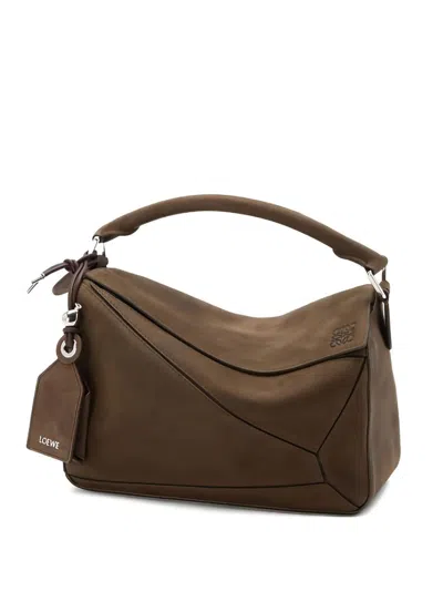 Loewe Puzzle Small Leather Handbag In Brown