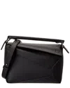 Loewe Puzzle Edge Small Leather Top Handle Bag In Black