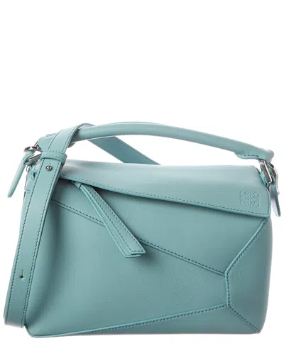 Loewe Puzzle Small Leather Shoulder Bag In Blue