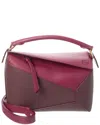 Loewe Small Leather Puzzle Edge Top-handle Bag In Red