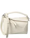 Loewe Puzzle Edge Small Textured-leather Shoulder Bag In White