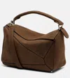 Loewe Puzzle Small Leather Tote Bag In Brown