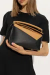 Loewe Womens Warm Desert/black Puzzle Edge Small Leather Cross-body Bag In Black
