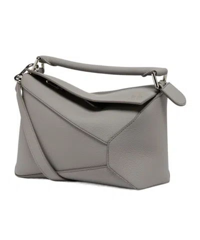 Loewe Puzzle Small Shoulder Bag In Gray