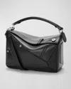 Loewe Panta Small Puzzle Bag In Shiny Calfskin In Black