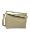 Loewe Small Puzzle Edge Leather Handbag In Nude