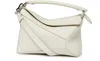 Loewe Puzzle Edge Small Textured-leather Shoulder Bag In White