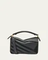 Loewe Womens Black Puzzle Stripes Small Leather Top-handle Bag In Black