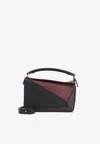 Loewe X Albers Puzzle Square Shoulder Bag In Leather In Black