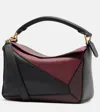Loewe Puzzle Square Small Leather Shoulder Bag In Black