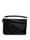 Loewe Womens Black Puzzle Stripes Small Leather Top-handle Bag In Black