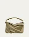 Loewe Puzzle Top-handle Bag In Striped Leather