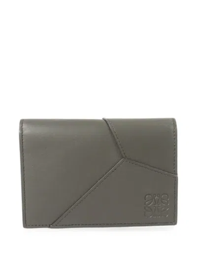Pre-owned Loewe Puzzle Wallet In Grey