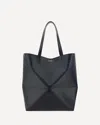 Loewe Men Dark Grey Leather Large Puzzle Fold Shopping Bag