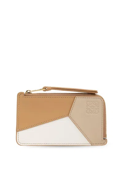 Loewe Puzzle Zipped Coin Cardholder In Neutral