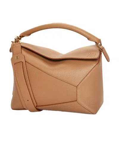 Loewe Puzzle Zipper Shoulder Bag In Brown