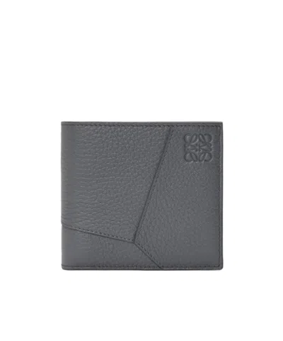Loewe Puzzle-style Bi-fold Coin Purse In Gray