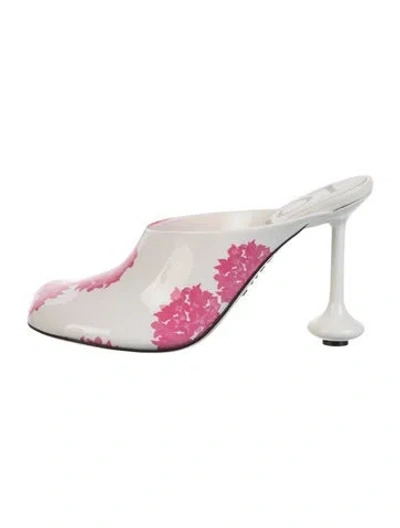 Pre-owned Loewe Pvc Floral Print Mules W/ Tags In White