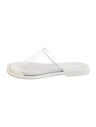 Pre-owned Loewe Pvc Mules In White