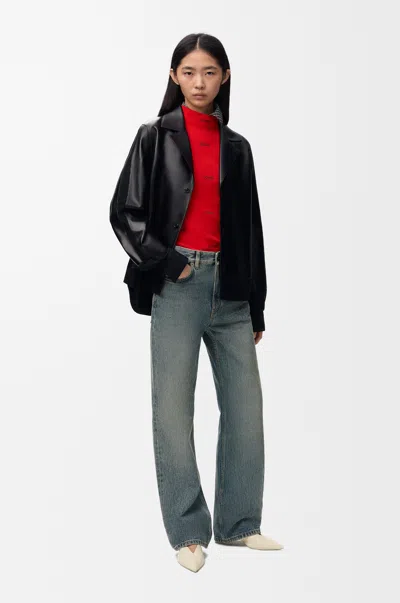 Loewe Pyjama Blouse In Nappa Lambskin And Suede Size: 38 For Woman In Black