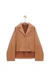 Loewe Leather Suede Shirt Jacket Long Sleeves In Brown