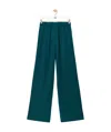 Loewe Womens Wide-leg Relaxed-fit Silk Pyjama Bottoms Dark Green