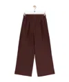 Loewe Womens Burgundy Anagram-logo Gathered-waist Silk-crepe Pyjama Trousers In Brown