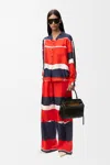 Loewe Printed Silk Twill Wide-leg Pants In Red