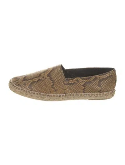 Pre-owned Loewe Python Animal Print Espadrilles In Neutral