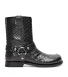 Loewe Campo Python Harness Biker Booties In Black