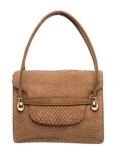 Pre-owned Loewe Python Python Handle Bag Vintage In Brown