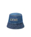 Loewe Quilted Bucket Hat In Blue