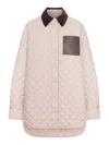 Loewe Quilted Panelled Overshirt Jacket In Neutral