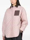 Loewe Quilted Panelled Overshirt Jacket In Pink