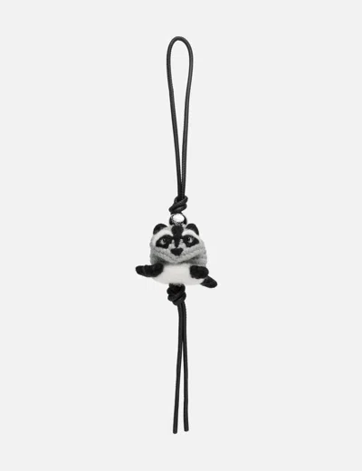 Loewe Raccoon Felt Charm In Black