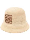 LOEWE CAPPELLO BUCKET IN RAFIA CON ANAGRAM