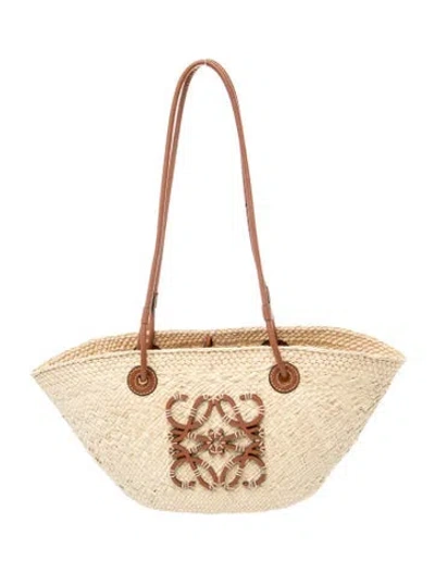 Pre-owned Loewe Raffia Anagram Small 2023 In Neutral