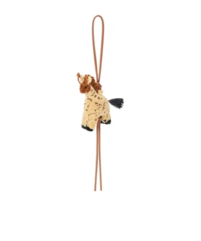 Loewe Raffia And Cowhide Giraffe Charm