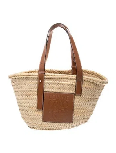 Pre-owned Loewe Raffia Basket In Neutral