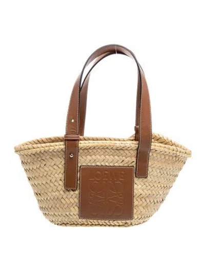 Pre-owned Loewe Raffia Basket In Neutrals