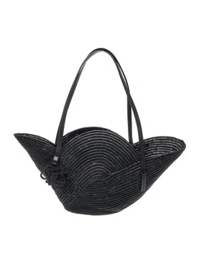 Pre-owned Loewe Raffia Belt Bag 2025 In Black
