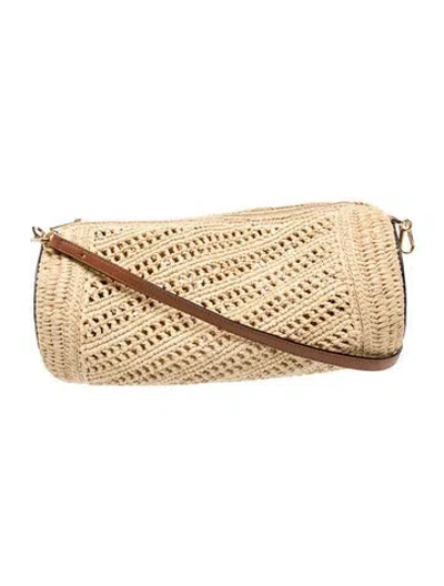 Pre-owned Loewe Raffia Bracelet Pouch 2023 In Neutrals