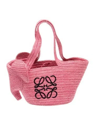 Pre-owned Loewe Raffia Bucket Bag 2024 In Pink