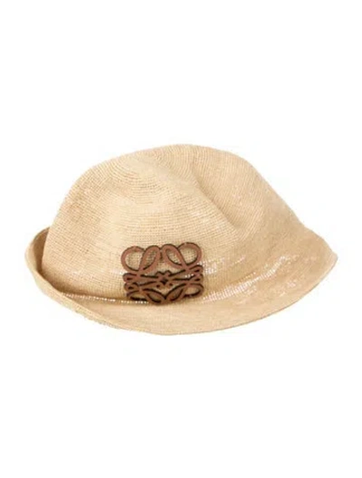 Pre-owned Loewe Raffia Bucket Hat In Neutral