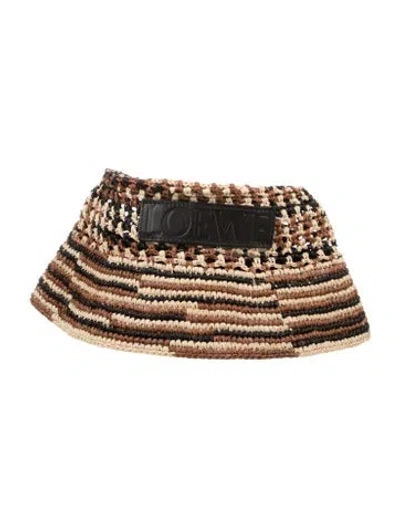 Pre-owned Loewe Raffia Bucket Hat In Neutrals