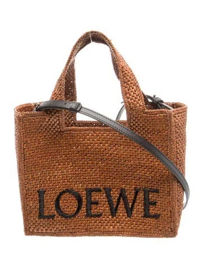 Pre-owned Loewe Raffia Font Small 2024 In Brown