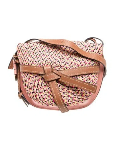 Pre-owned Loewe Raffia Gate In Pink