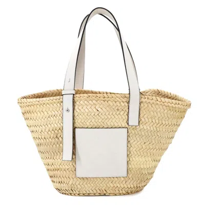 Pre-owned Loewe Raffia Leather Basket Tote Bag ()