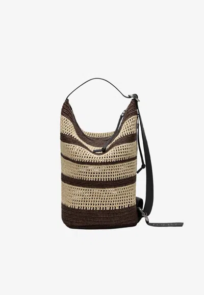 Loewe Raffia Loop Bucket Bag In Multi
